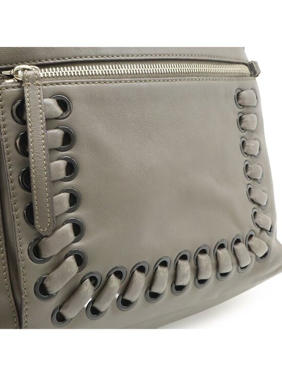 Fendi Visible Backpack Studs Leather Gray Silver main image 4